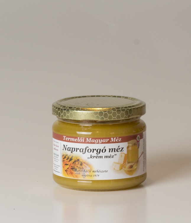 Napraforgó (krém) méz - 0,4 kg-os üvegben